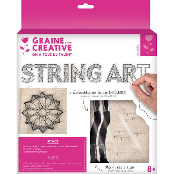 Tavla av spänd tråd String Art Rosett 22cm