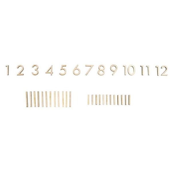 Tränummer för klocka 1-12 + 24 streck Beige