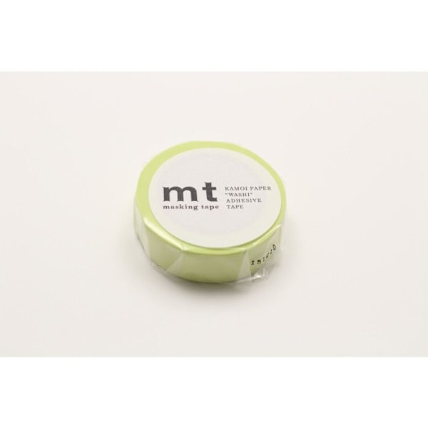 Maskeringstejp MT 1,5 cm Uni Pastell citrongul Grön