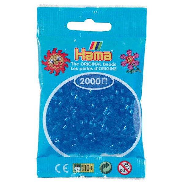 2 000 mini pärlor (små pärlor Ø2,5 mm) blå transparent Transparent blått