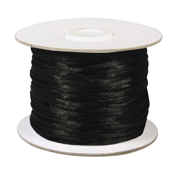 Cordon Noir Satin Ø 2 mm Rulle 50 m Svart