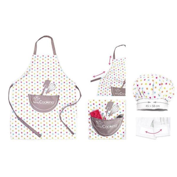 Sätt förkläde + kockmössa barn ScrapCooking®