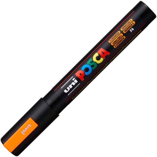 Markör - POSCA - PC5M - Orange Fluo - Konisk Spets Medium - Opaqu Neon orange