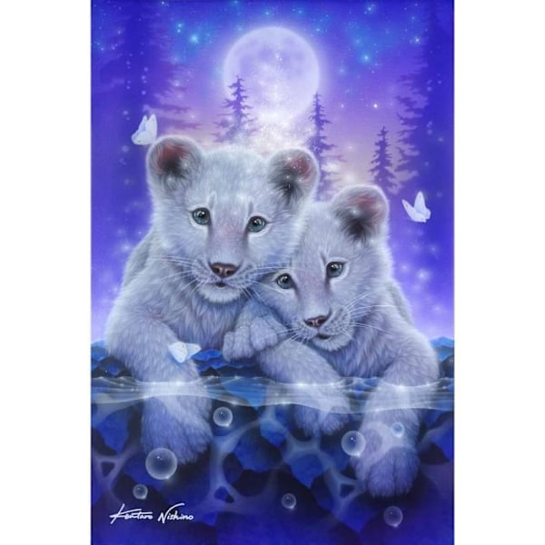 Diamantmålning - Diamantmålning - Ram för kristalldekor - 21x25cm - Multicolor - Tiger