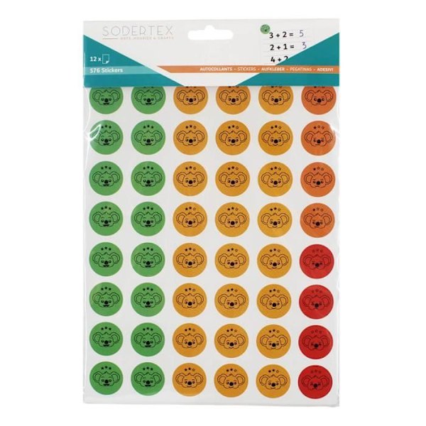 Paket med 576 Uppskattningspappersdekaler - 12 ark 17x22cm - Uppskattningstema - Sodertex - L940016 TU-sortiment