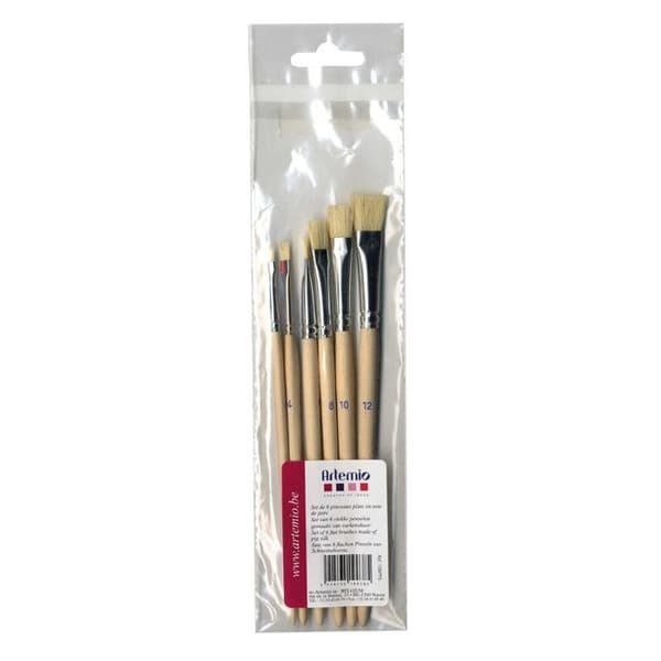 SET 6 PLANA BORSTAR - SVINHÅR Vit