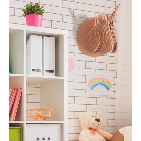 Pappmodell att montera Trofé Enhörning 25x40x28 cm
