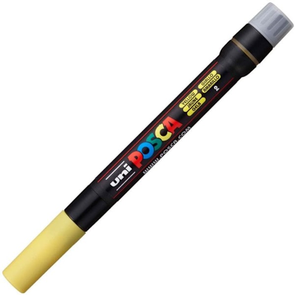 Gul borstmarkör - POSCA - Raderbar - Opak - Linjebredd: 1-10 mm - Plast Gul