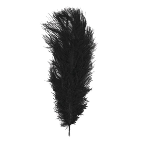 Strutsfjäder, 30 cm, 1 st, svart