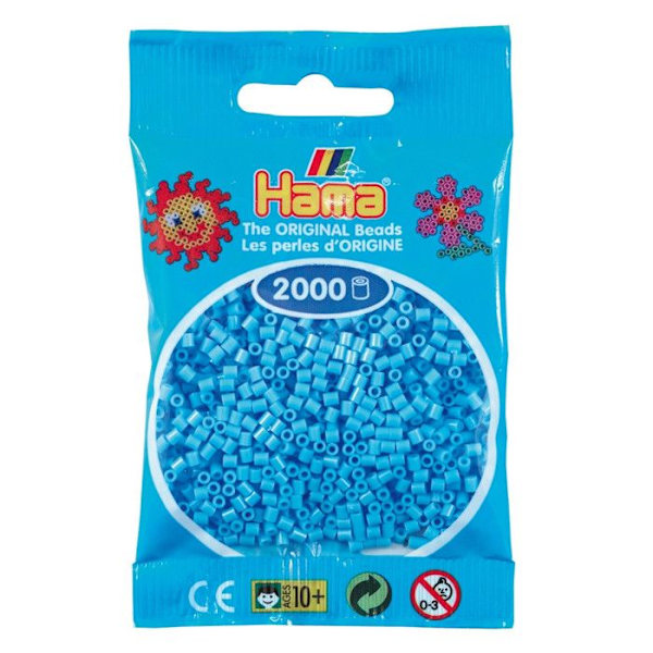 2 000 mini pärlor (små pärlor Ø2,5 mm) pastellblå