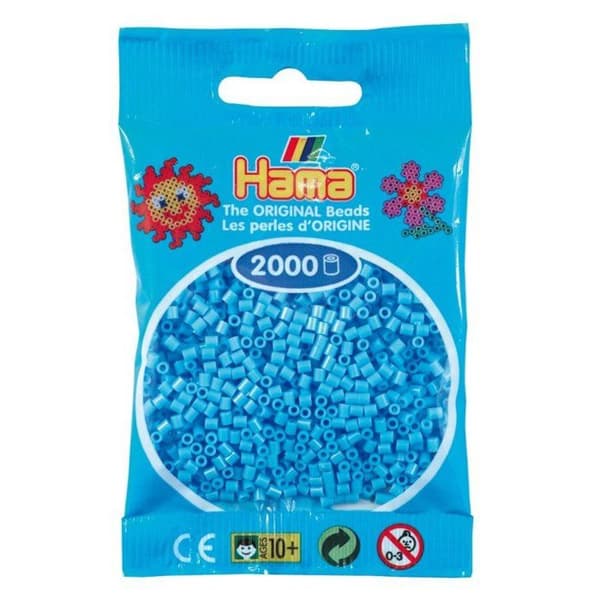 Hama - 2 000 mini pärlor (små pärlor Ø2,5 mm) pastellblå - Hama ref 50146