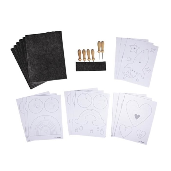 Kit för broderi - Kit - Modeller XL - 15x20cm - Färgglad - Blandet