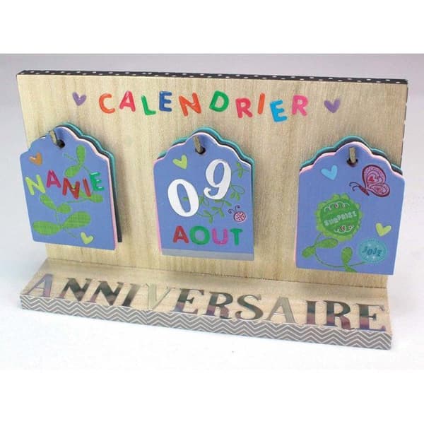 MégaCréa DIY - Evighetskalender i trä 20 x 12,5 x 8 cm