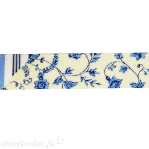 Maskeringstejp blå blommor washi självhäftande papperstejp 1,5 cm x 10 m Blå