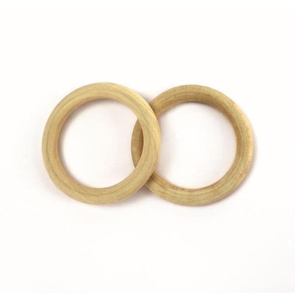 2 träringar ø 75 mm beige