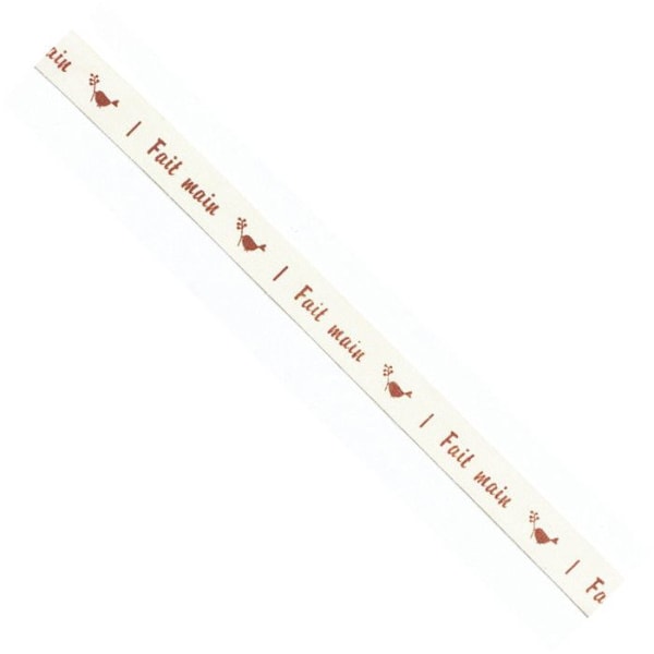 Handgjord bomullsribbon brun 1,5 cm x 2 m kastanj