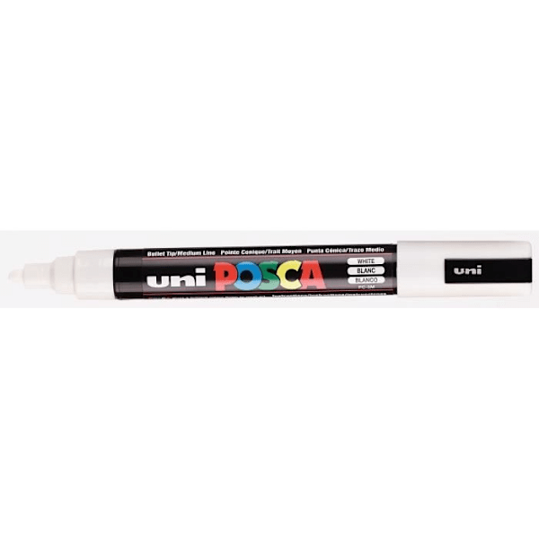 POSCA White Medium Bullet Tip Marker Vit