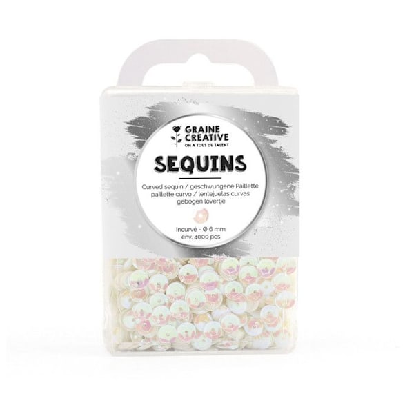 Irriserande vita sequins 6mm 4000 stycken