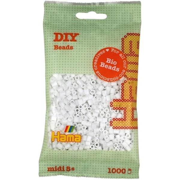 1 000 MIDI standardpärlor (Ø5 mm) BIO vita Vit