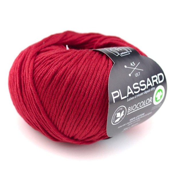 Fil d'été att sticka BioColor Röd Vermiljon Col. 60 100% ekologisk bomull Red Vermilion Col. 60