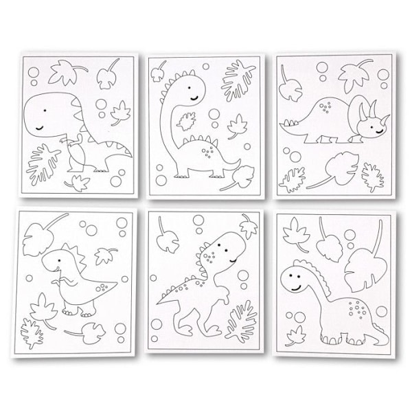 Dekorera kort - Ej specificerat - Temat bebisdinosaurier - 6 stycken - 13 cm x 16 cm - Vit Vit
