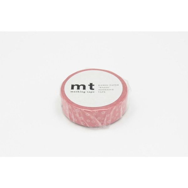 Maskeringstejp rosa vita blommor - 1,5 cm x 7 m Rosa
