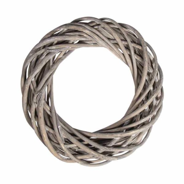 Krans - RAYHER - Ø 25cm x 6cm - Grå silver - Rör - Inomhus Silvergrå