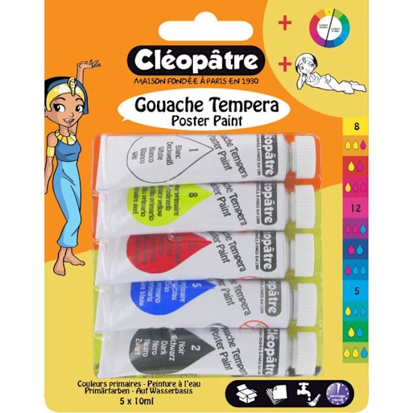 5 tuber med gouache på 10 ml - Kléopâtre