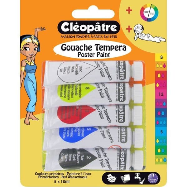 Cléopâtre - Gouache 10 ml 5 rör