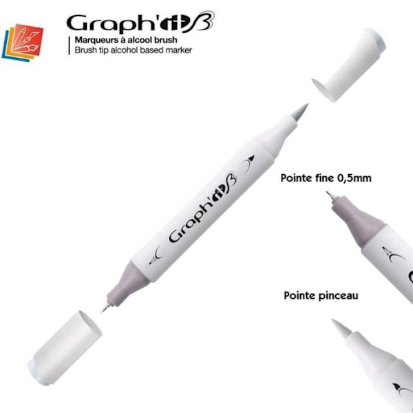 Alkoholmarkör 'Graph'It Brush Marker' från Graph'IT - Graph'it färgkarta:7101 - Glas Dödsstöten