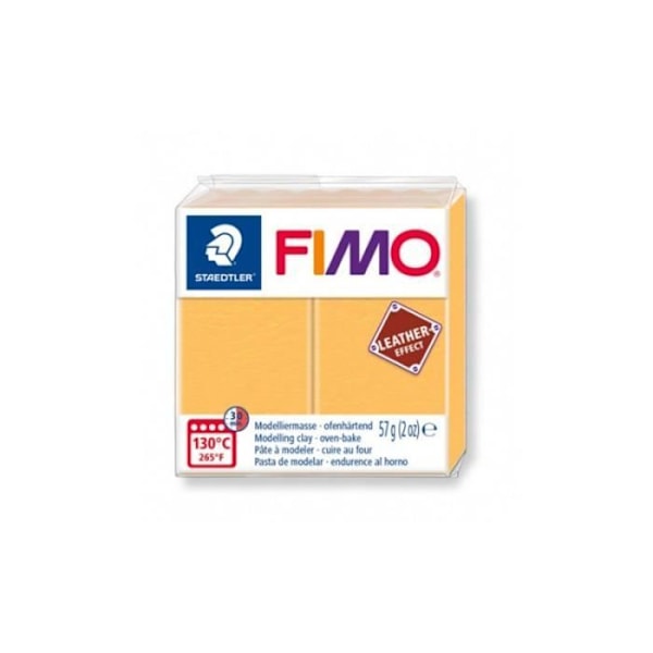 Polymerlera - Fimo - Lädereffekt - Saffransgul - 57gr - Lädereffekt Saffran Gul