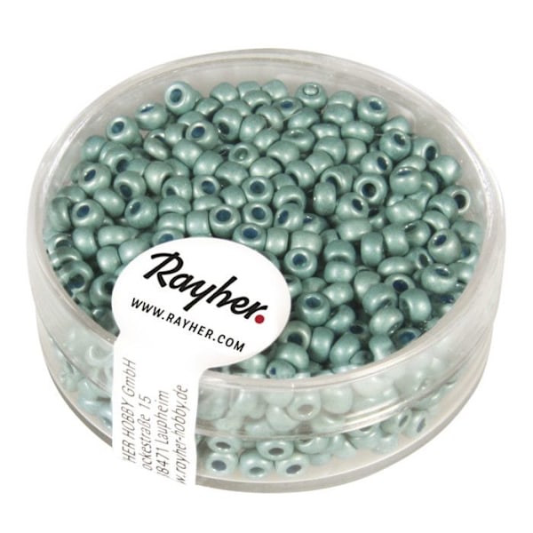Perle rocaille metallisk sandblästrad turkos 2,6 mm 17 g Turkos