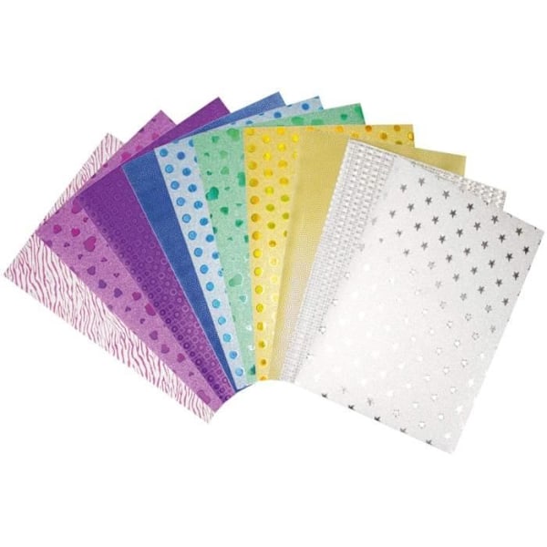 Glitterande självhäftande ark - Flerfärgad - A4 - 10-pack - Juldekoration - Olika mönster Flerfärgad