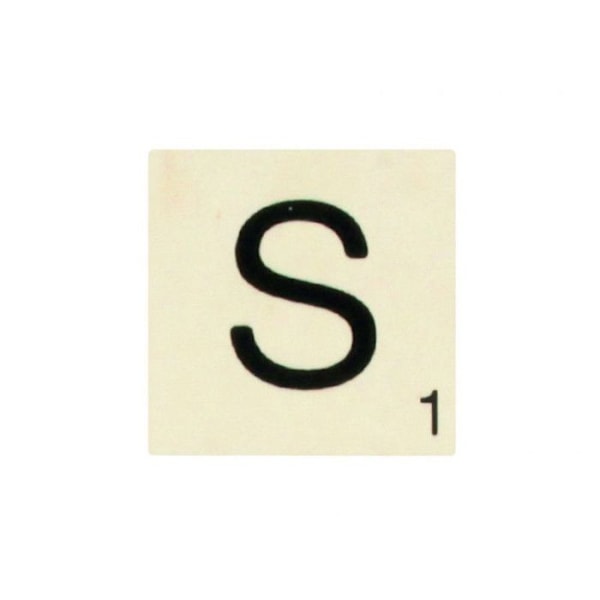 Stort träbokstav i scrabble-stil 10 cm Bokstav S