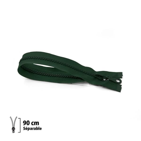 Fermeture éclair Z54 - formad 6mm avtagbar - 90 cm grön lav