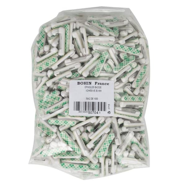 EPINGLE BADGE AUTO ADHESIVE 30MM 1000STK