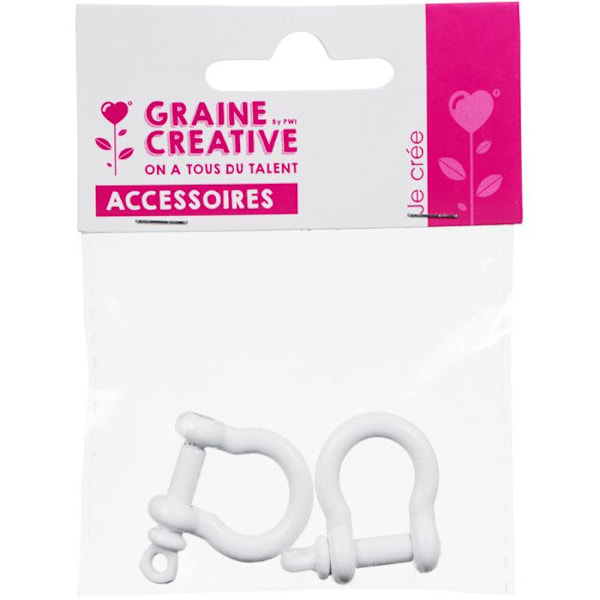 Vit metallspännen Vita (ideal för Paracord) 2 stycken 3cm Vit