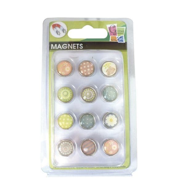 Graine Créative - Mini epoxymagnet Ø12mm Vår 12 stycken