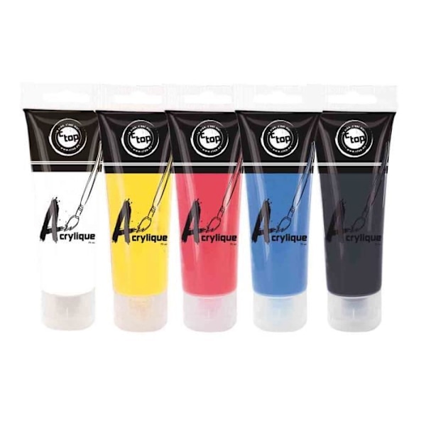 Matt akrylfärg 5 tuber 75 ml