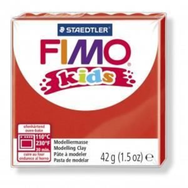 Modellera - Fimo - Fimo Kids - Röd - 42 gram - Formbar och lätt att modellera Röd