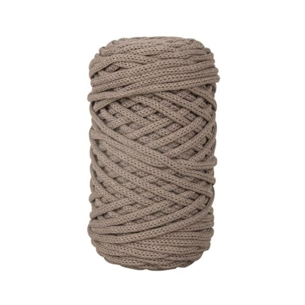 Braidy återvinningstråd, flätad, 4mm, taupe, (250g kula), 65m kula
