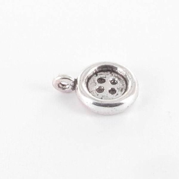 Metallknapp Charms Silver 10 stycken Silver
