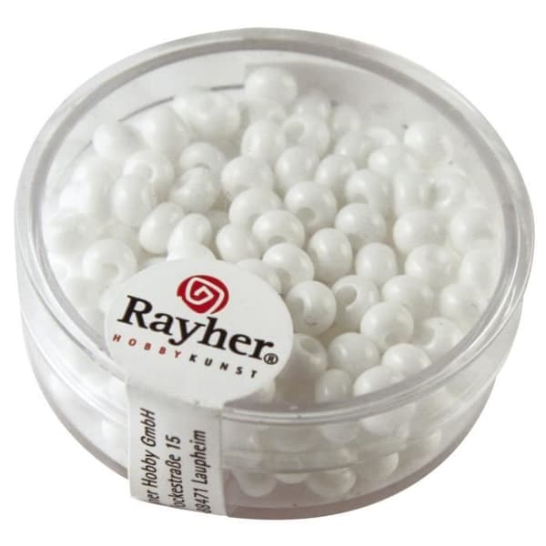 RAYHER Indian Beads 45mm Ø Vit Vit