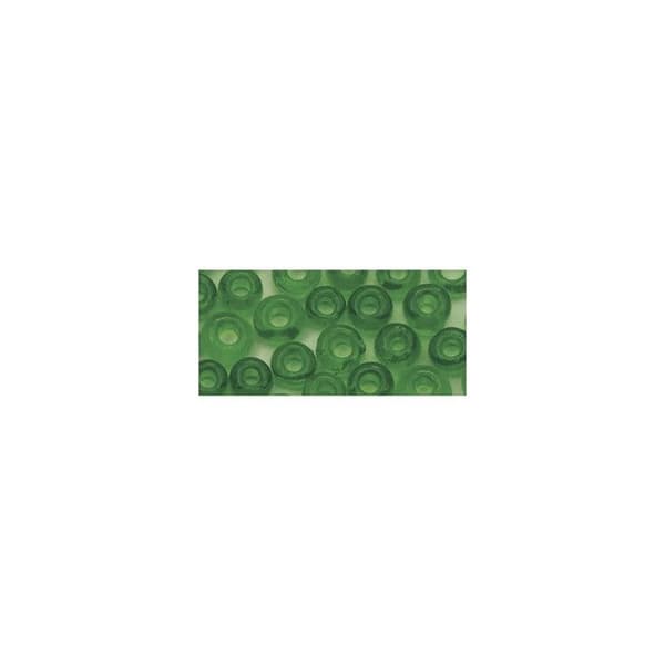 Rocailles, 2,6 mm ø, transparenta, grön, förpackning 17g Grön