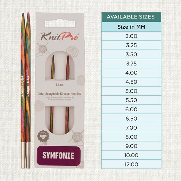 Bytenbara korta spetsar KnitPro Symfonie 3,5mm