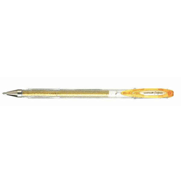 Gelpen - Posca - 1 mm - Glittrande guld - Brevskrift - Ej återanvändbar glitter guld
