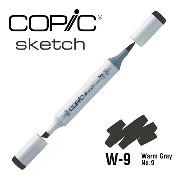 Copic Sketch W9 Varmgrå No.9 alkoholmarkör Grå