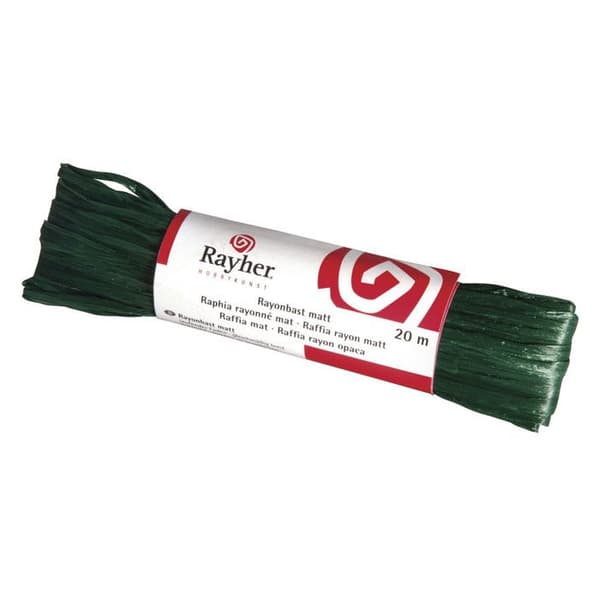 Raffia, matt, nystan 20 m, mörkgrön
