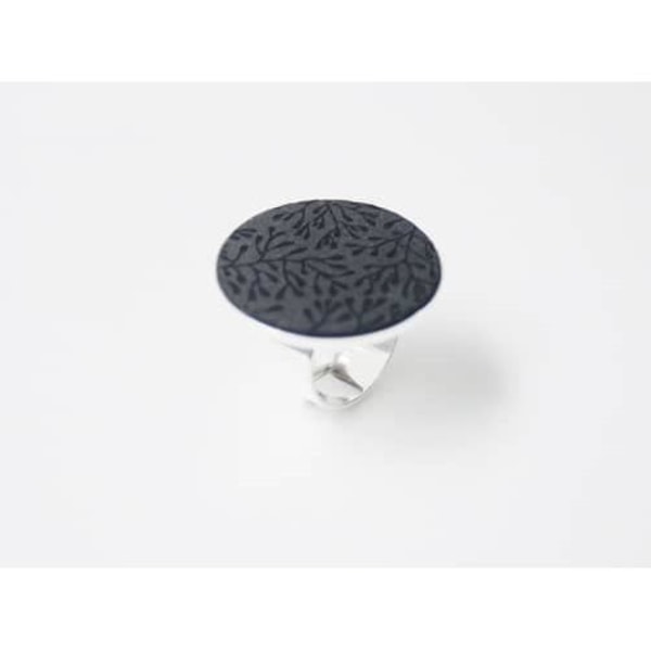 Ring - Demiim - Turis - 3 cm - Silver-plated bronze - Graved leather