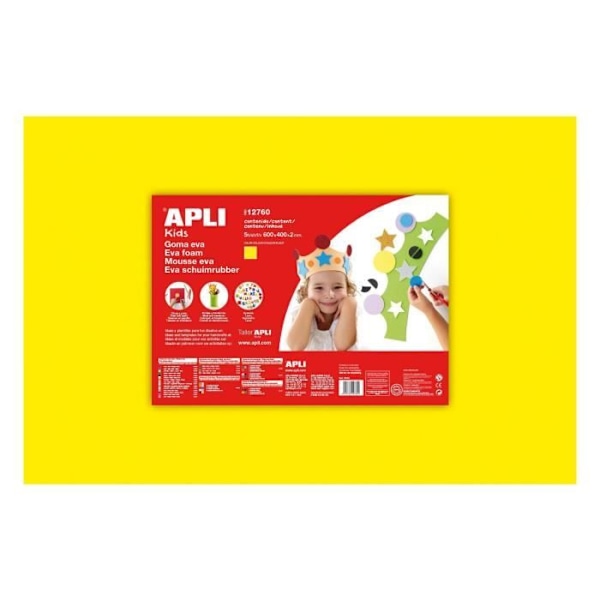 APLI 1 ark skumgummi - Gul Gul